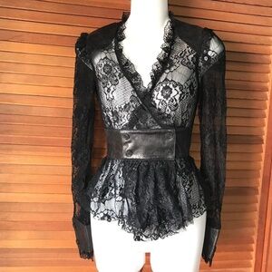 Elegant Black Lace Women's Top